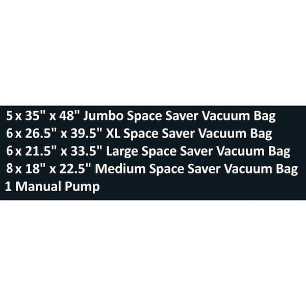 6 Medium Vacuum Storage Bags, Space Saver Compression Bag for