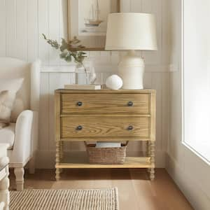 Beckett Natural 2-Drawer 36 in. Wide Chest of Drawers