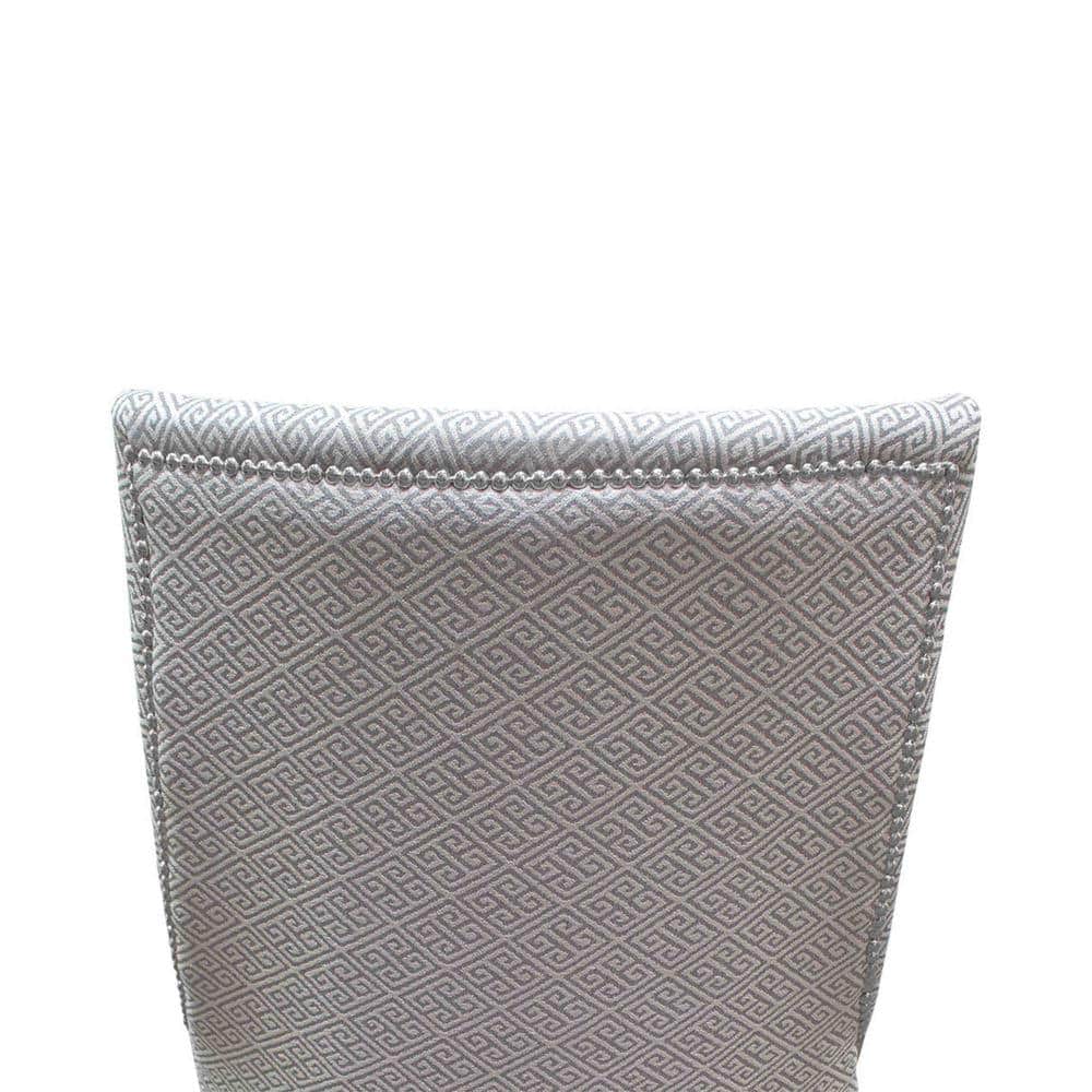 Gray and Taupe Wood Accent Chair with Nailhead Trim