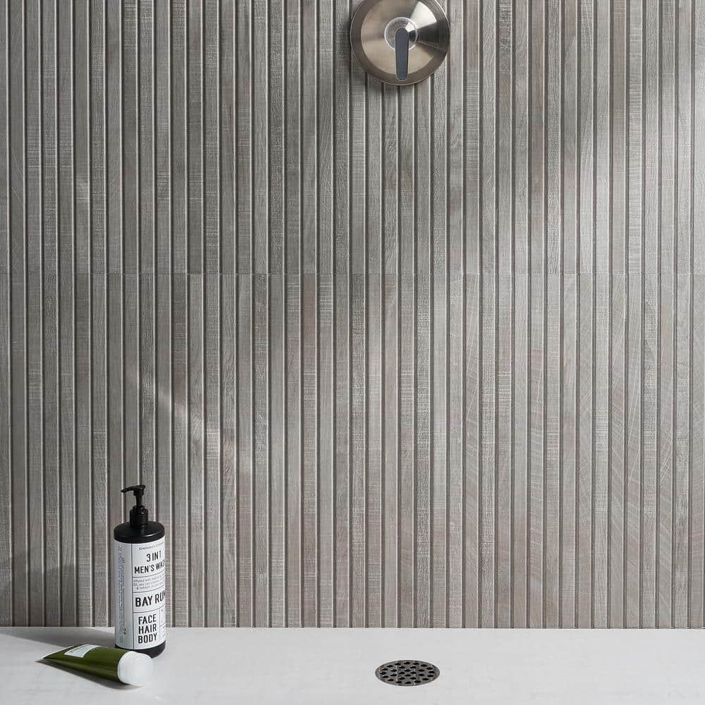 Gray 24x48 Matte Porcelain Wood Look Wall Tile