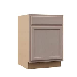 24 in. W x 24 in. D x 34.5 in. H Assembled Base Kitchen Cabinet in Unfinished with Recessed Panel