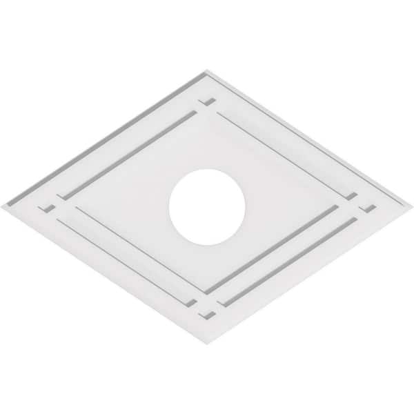Ekena Millwork 38 in. W x 25-3/8 in. H x 7 in. ID x 1 in. P Diamond Architectural Grade PVC Contemporary Ceiling Medallion