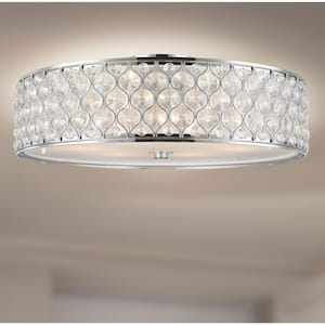 Paris 6-Light Polished Chrome with Clear Crystal Flush Mount