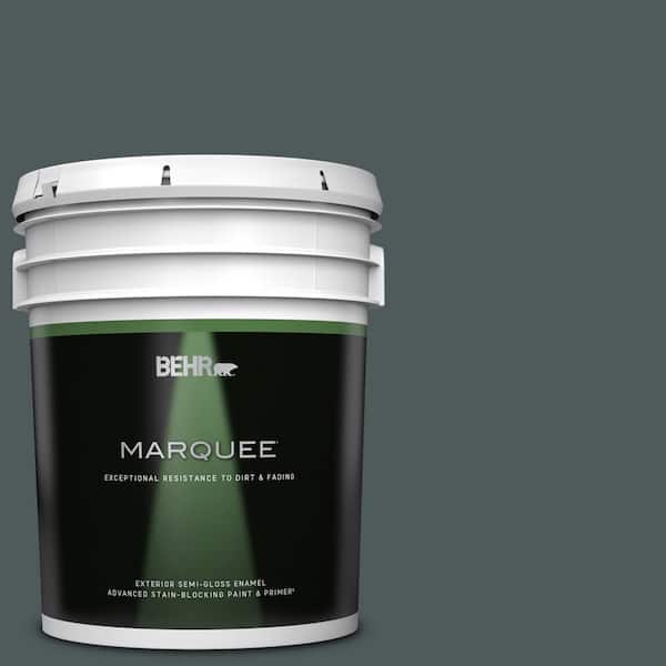 BEHR MARQUEE 5 gal. #N440-7 Midnight in NY Semi-Gloss Enamel Exterior Paint & Primer