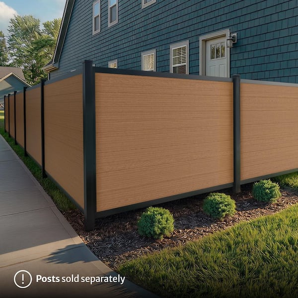 WamBam Fence 4 ft. H x 6 ft. W No Dig Edgewood Walnut Brown