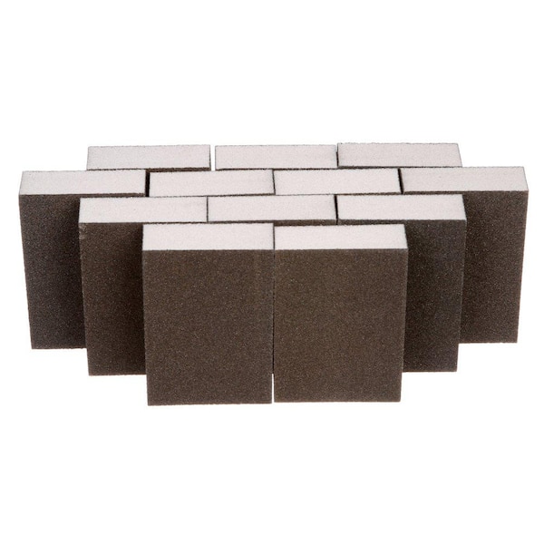 3-3/4 in. x 2-5/8 in. x 1 in. 100 Grit Fine Sanding Sponge Block (12-Pack)