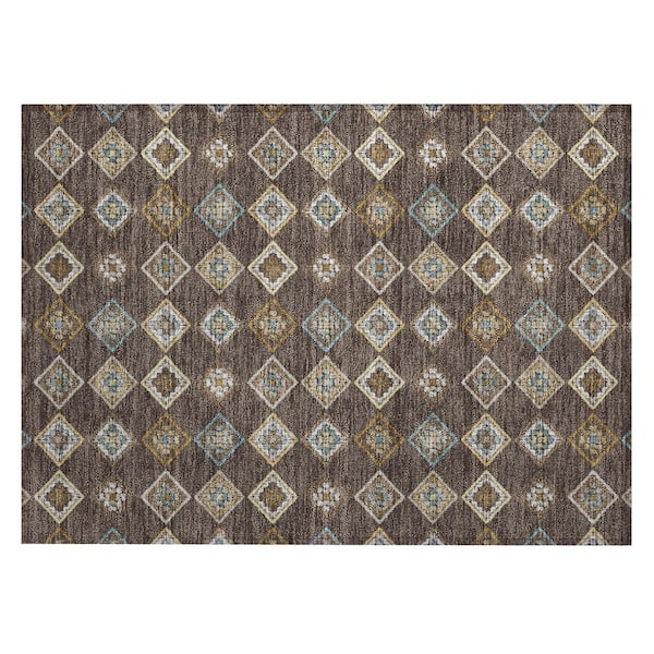 Chantille Machine Washable Indoor/Outdoor Abstract ACN2624 Chocolate 2 ft. x 3 ft. Accent Rug