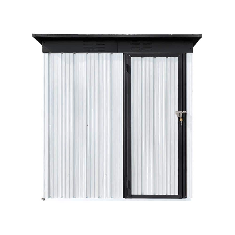 Outdoor 5 ft. W x 3 ft. D Storage Garden Metal Shed with Black Pitched Apex