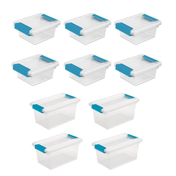 Mini Clip Plastic Storage Box (6 Pack) & Medium Containers (4 Pack)
