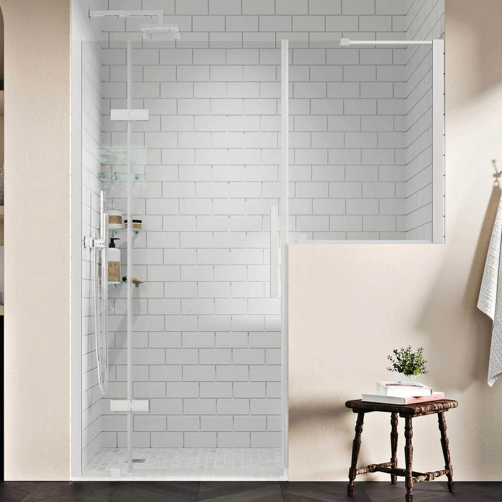 Ove Decors Tampa 74 1 16 In W X In H Alcove Frameless Hinge Shower