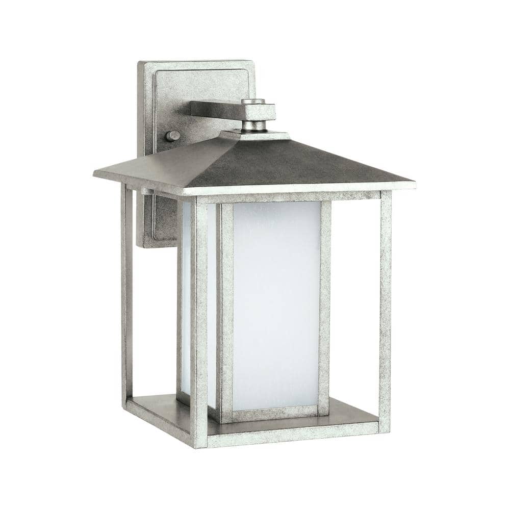 Hunnington 1-Light Weathered Pewter Outdoor 14 in. Wall Lantern Sconce price history on PriceWatchPro