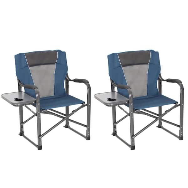 Everbilt Oversized Luxury Camping Director's Chair With Side Table - Portable and Compact, Perfect for Outdoor Activities