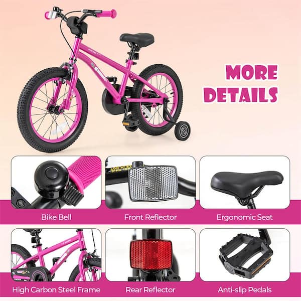 Costway 16 in. Kid's Bike for 4-Years to 7-Years Old with