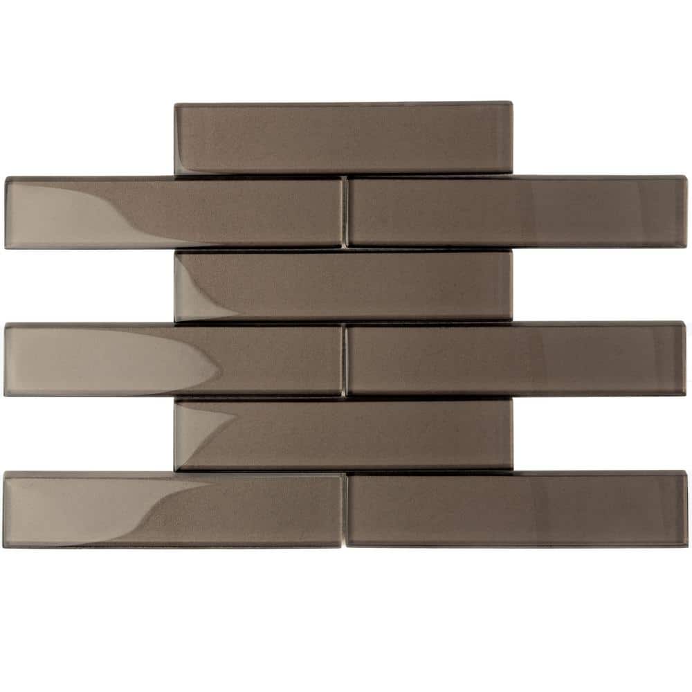 Dark Gray 2 in. x 8 in. Polished Glass Mosaic Tile Sample (0.11 sq.ft./Piece) price history on PriceWatchPro