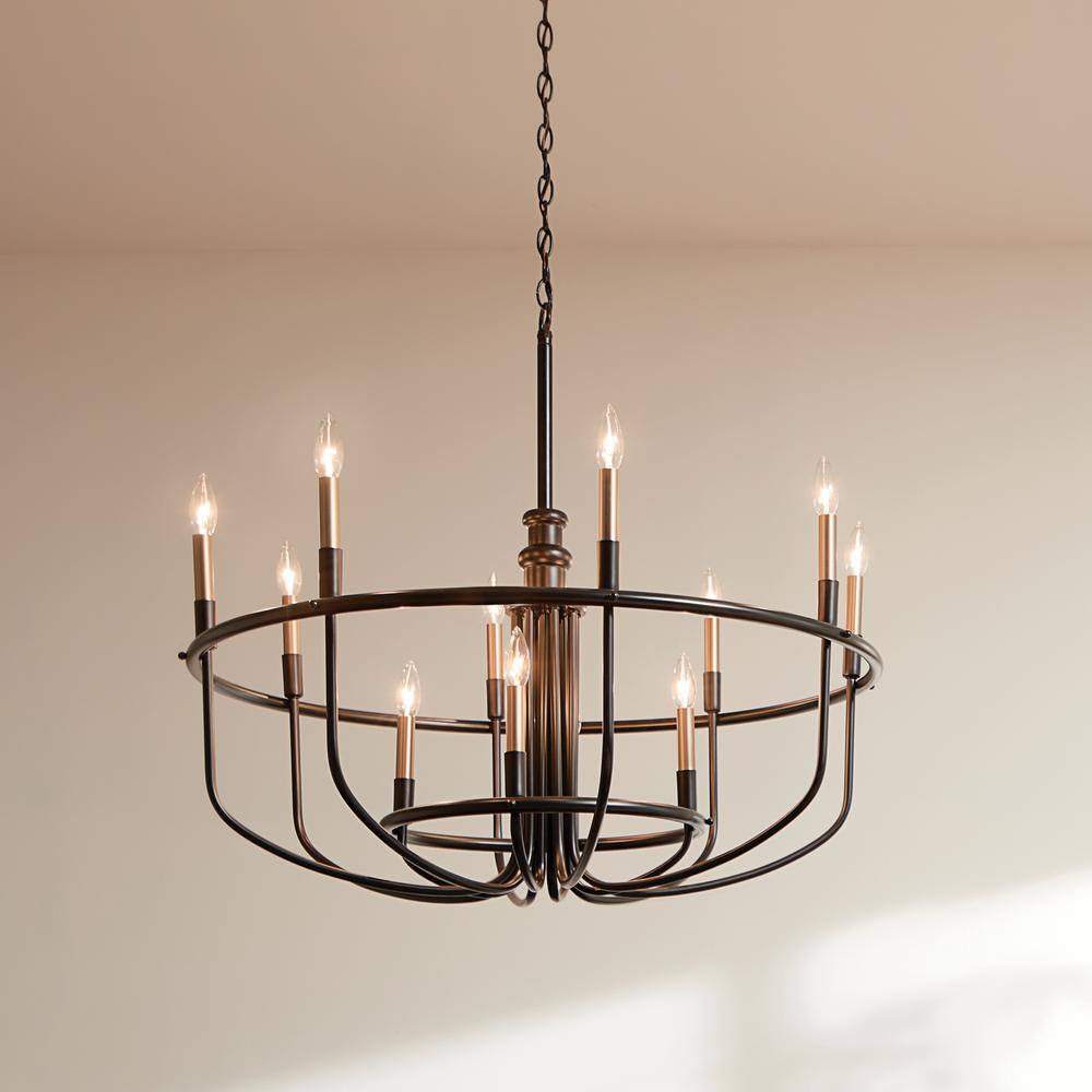 Capitol Hill 30.75" Black Modern 12-Light Chandelier