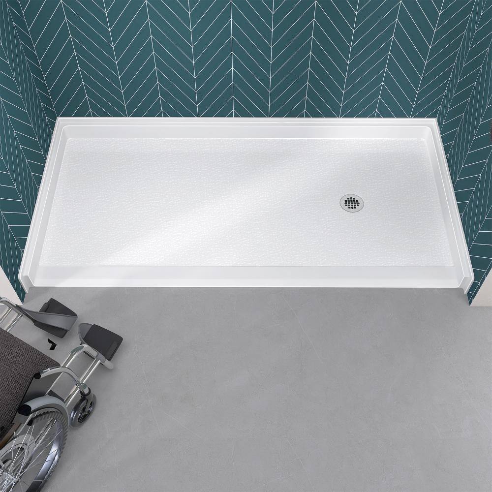 72 in. x 36 in. Acrylic Single Threshold Shower Pan Alcove Rectangular ADA Shower Pan Base with Right Drain in White price history on PriceWatchPro