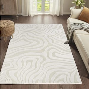 "Ava" 2' x 3' Cream Abstract Area Rug