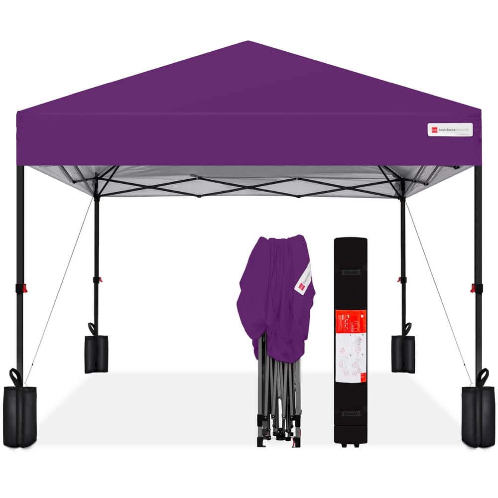 8 ft. X 8 ft. Amethyst Purple Pop Up Canopy with 1-Button Setup, Wheeled Case, 4-Weight Bags price history on PriceWatchPro