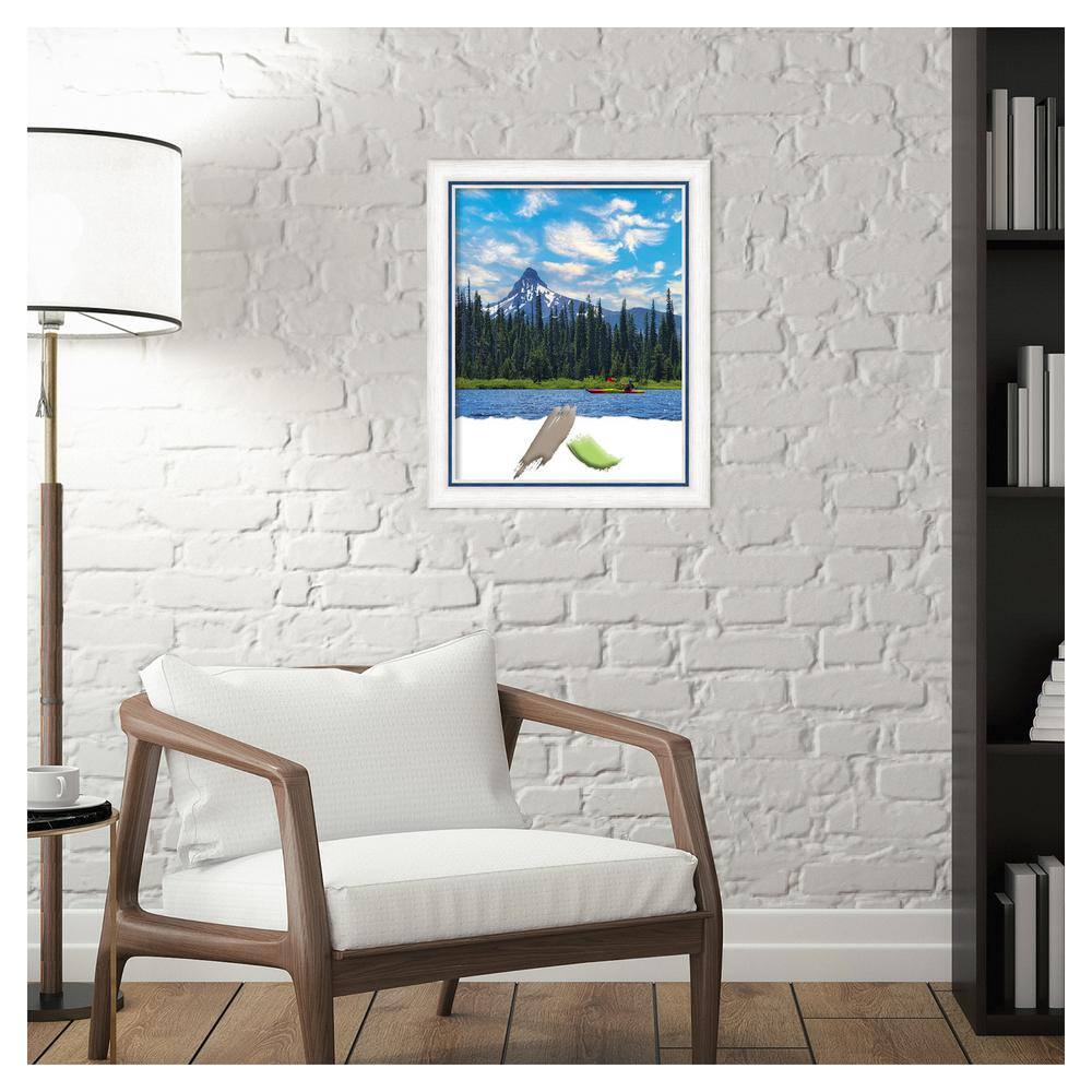 11x14 White and Blue Wood Wall Picture Frame