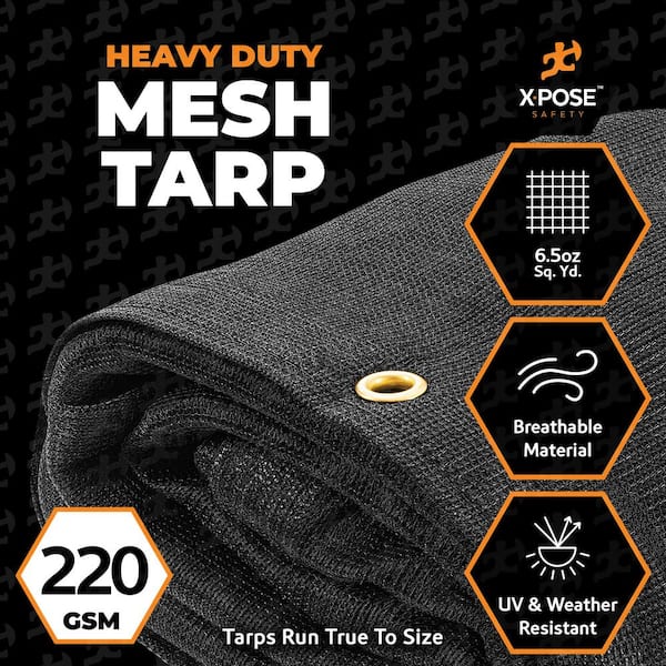XPOSE SAFETY Heavy-Duty Mesh Tarp 12 ft. x 26 ft. Multi-Purpose