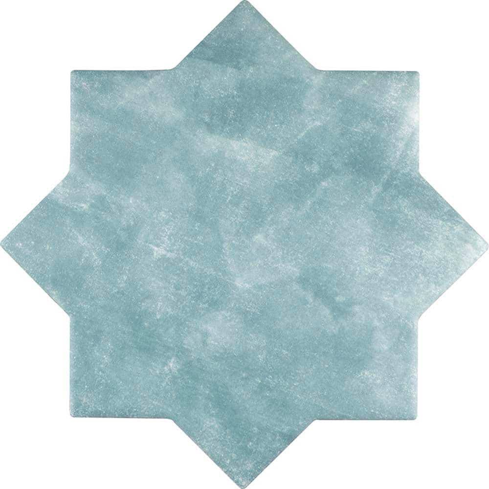 Pistachio Green Star-Shaped Matte Ceramic Tile