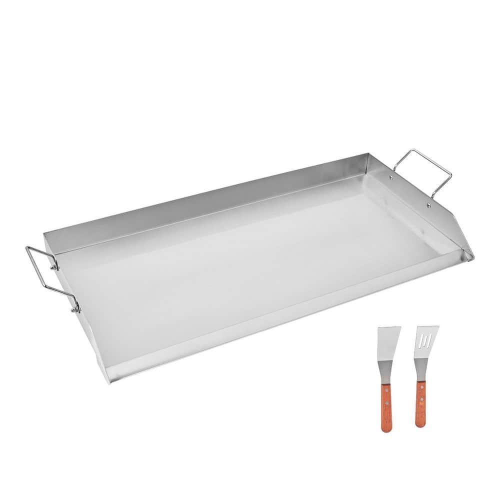 SKYSHALO Stainless Steel Griddle, 32x16 in. Universal Flat Top Rectangular Plate, Gas Grill Griddle for BBQ Grill, Teppanyaki DCJPBXG3217INLUP8V0