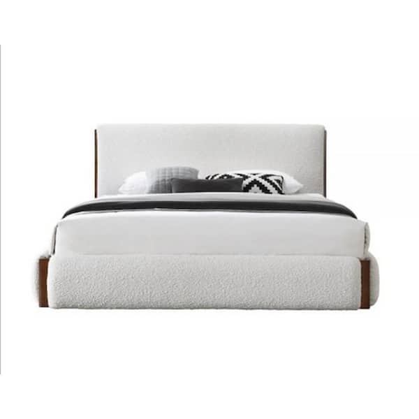 Acme Furniture White Wood Frame King Panel Bed