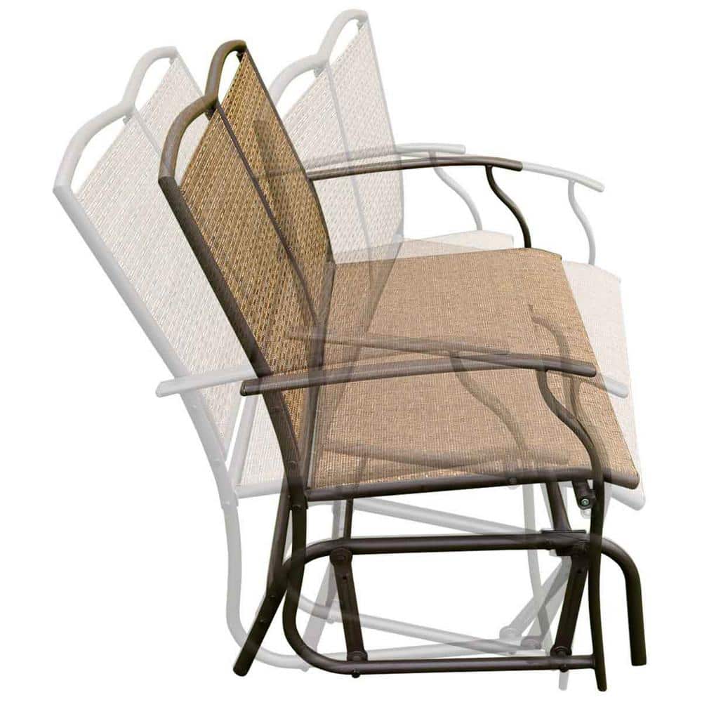 Gray Steel Double Glider Chair for Outdoor Relaxation