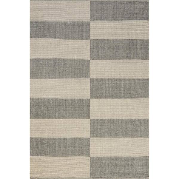 RUGS USA Lauren Liess Boxelder Checked Cotton Gray 3 ft. x 5 ft. Area Rug