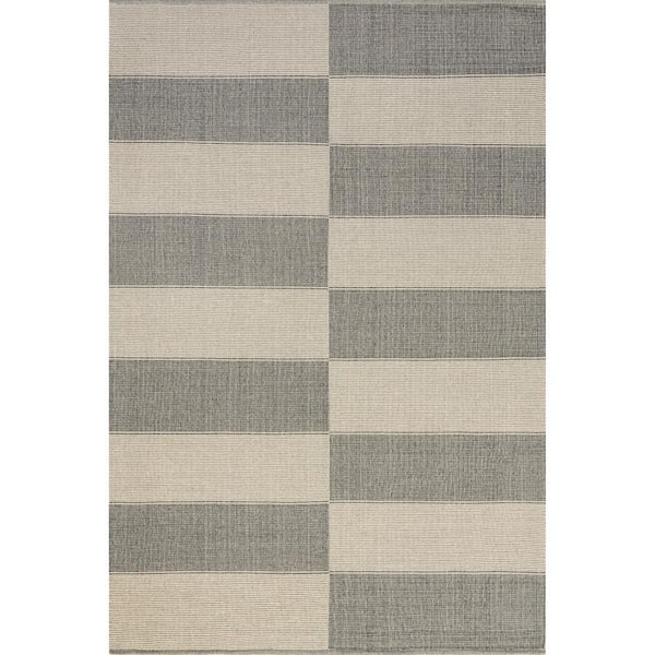 RUGS USA Lauren Liess Boxelder Checked Cotton Gray 8 ft. x 10 ft. Area Rug