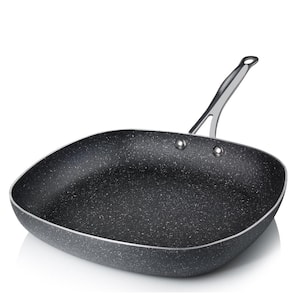 11 in. Aluminum Ultra-Durable Non-Stick Diamond Infused Square Fry Pan