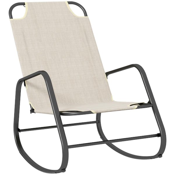 Outsunny Black Metal Outdoor Rocking Chair