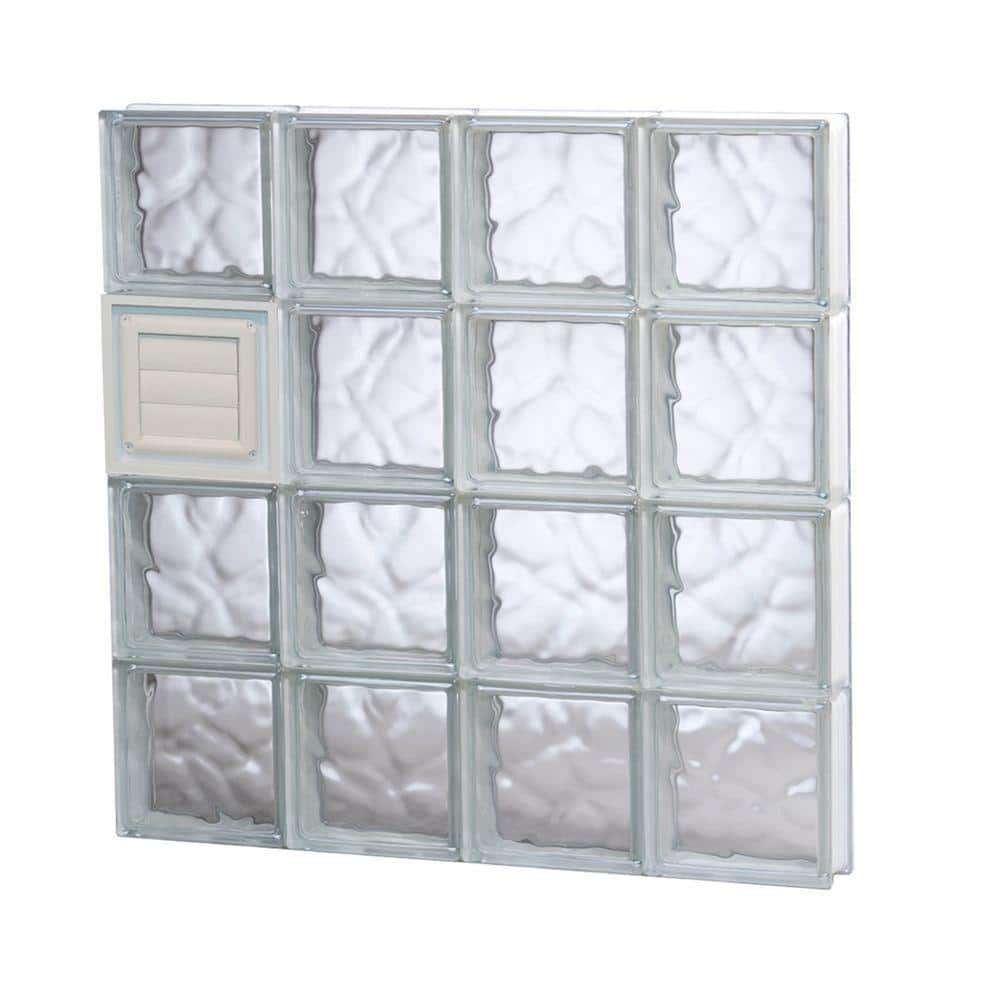 Clearly Secure 31 in. x 31 in. x 3.125 in. Frameless Wave Pattern Glass ...