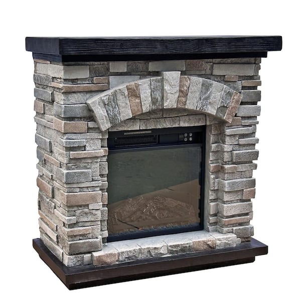 洋楽 Tine Gheal/Bright Fire FESTIVO 36 in. Freestanding Electric Fireplace in Gray FFP20141