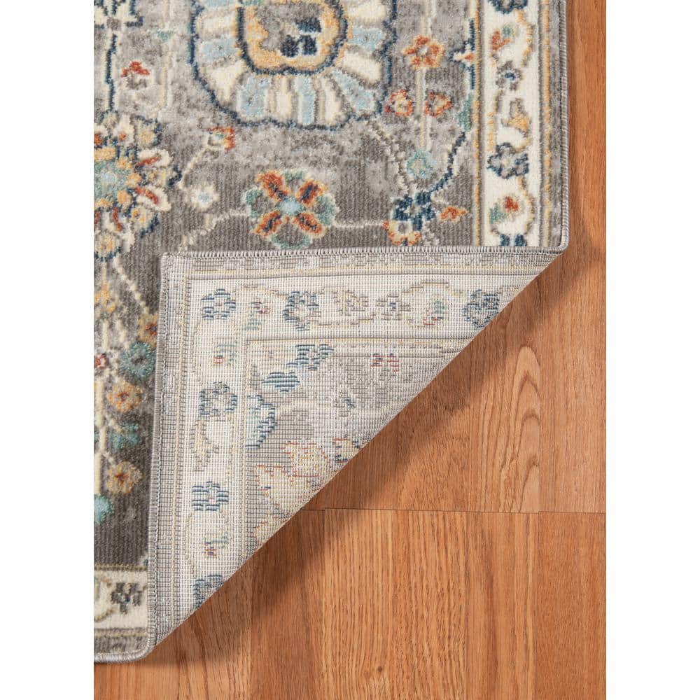 Grayson Easy-Care Gray Synthetic 8' x 10' Reversible Area Rug