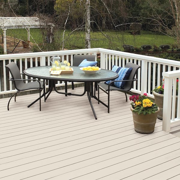 1 qt. #12 Swiss Coffee Solid Color Waterproofing Exterior Wood Stain and Sealer
