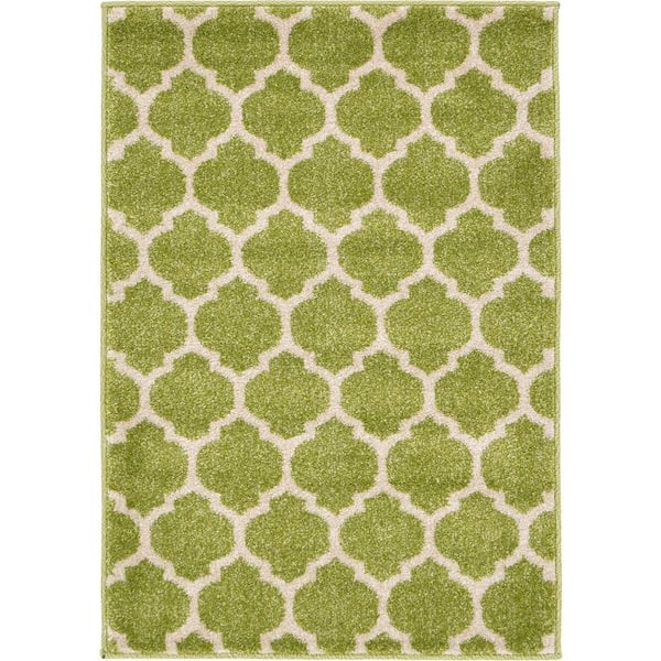 Unique Loom Trellis Philadelphia Light Green/Beige 2' 2 x 3' 0 Area Rug