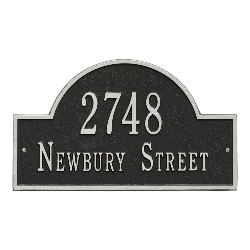 Black and Silver Metal Arch Marker Wall Plaque
