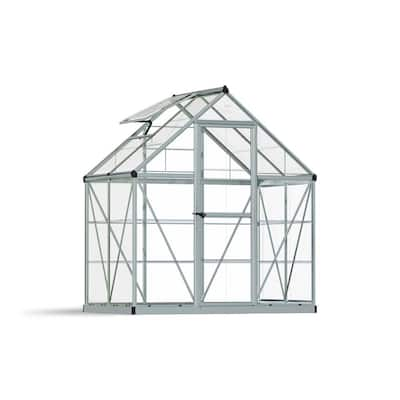 CANOPIA by PALRAM Essence 8 ft. x 12 ft. Silver/Clear DIY Greenhouse ...