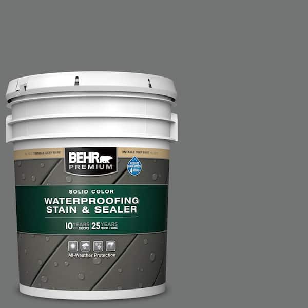 BEHR PREMIUM 5 gal. #N520-5 Iron Mountain Solid Color Waterproofing Exterior Wood Stain and Sealer