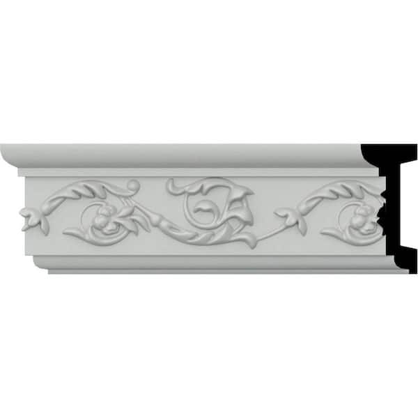 Ekena Millwork SAMPLE - 1-3/8 in. x 12 in. x 3-1/8 in. Urethane Versailles Floral Chair Rail Moulding