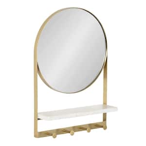 Chadwin 14.12 in. W x 20.50 in. H Gold Round Modern Framed Decorative Wall Mirror