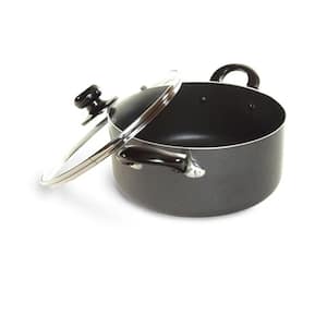 5 qt. Round Aluminum Nonstick Dutch Oven in Gray with Glass Lid