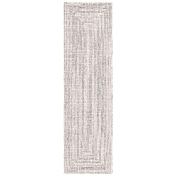 SAFAVIEH Abstract Gray/Ivory 2 ft. x 8 ft. Contemporary Marle Runner Rug