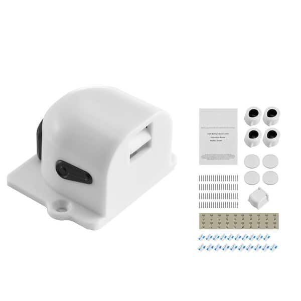 Child Safety Magnetic Cabinet Locks, 4 Keys and Holders, 3M Adhesives and Screws, 1.77 in. White Magnetic Lock (20-Pack)