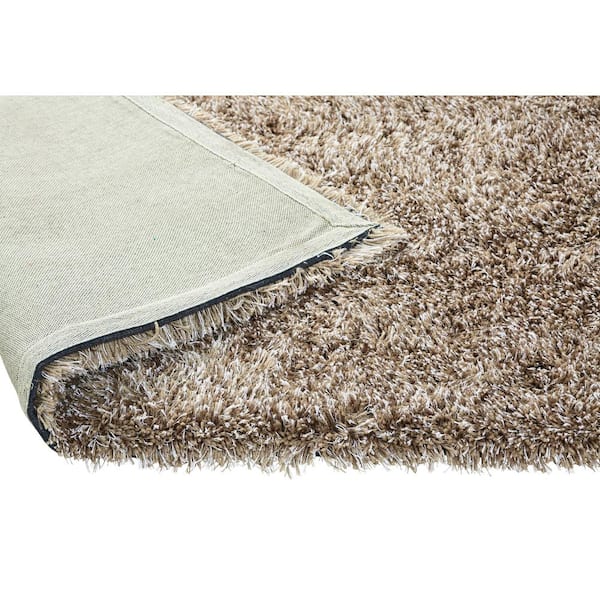 Chesapeake Merchandising Microfiber Polyester Shag Warm Sand 5 ft. x 7 ft.  Canilla Area Rug 78333 - The Home Depot