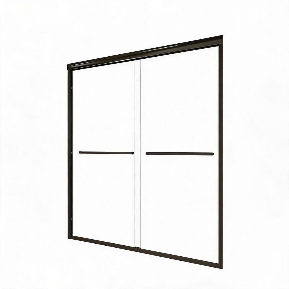 Matte Black 50-54 in. W x 72 in. H Framed Double Sliding Shower Door Clear Tempered Glass Aluminum Unassembled price history on PriceWatchPro