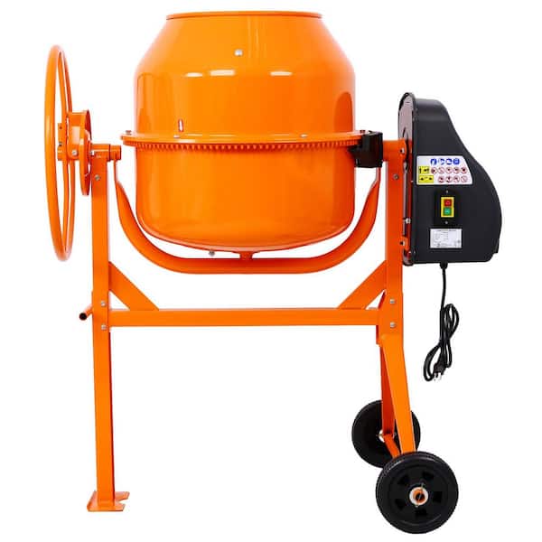 5 cu. ft. Cement Mixer, Portable Concrete Mixing Machine with Durable Steel Drum and Wheels, for Mortar, Stucco, Feed