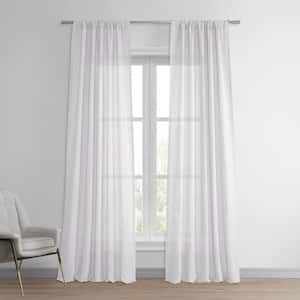 Purity White Solid Rod Pocket Light Filtering Curtain - 50 in. W x 108 in. L (1 Panel)