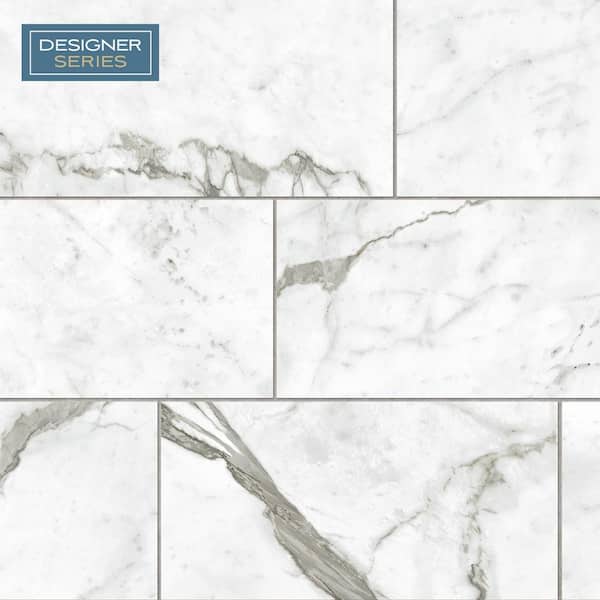 Corso Italia Designer Series Palazzo Statuario Silk 12 in. x 24 in. Marble Look Porcelain Floor and Wall Tile (13.56 sq. ft./Case)